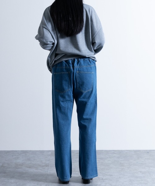 NYLAUS（ナイラス）の「別注 イージー デニムフレアパンツ（デニムパンツ・メンズ・ネイビー/ブルー/ケミカルウォッシュ・LL/M/L）」の22枚目の写真