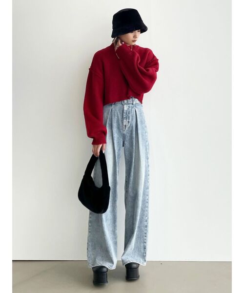 EMODA（エモダ）の「アップネックボリュームスリーブニット（ニット/セーター・レディース・ブラック/レッド/その他1/その他・FREE）」の22枚目の写真