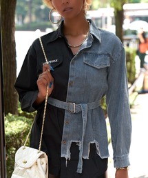 babyShoop | デニム切り替えシャツ(シャツ/ブラウス)