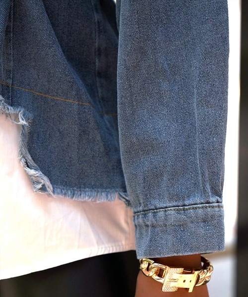 babyShoop（ベイビーシュープ）の「デニム切り替えシャツ（シャツ/ブラウス・レディース・ブラック/ホワイト・FREE）」の12枚目の写真