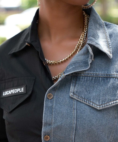 babyShoop（ベイビーシュープ）の「デニム切り替えシャツ（シャツ/ブラウス・レディース・ブラック/ホワイト・FREE）」の18枚目の写真