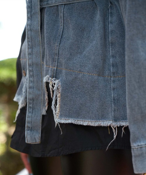 babyShoop（ベイビーシュープ）の「デニム切り替えシャツ（シャツ/ブラウス・レディース・ブラック/ホワイト・FREE）」の21枚目の写真