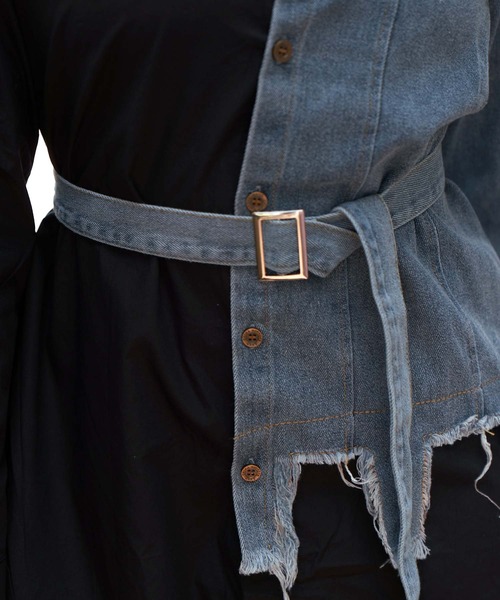 babyShoop（ベイビーシュープ）の「デニム切り替えシャツ（シャツ/ブラウス・レディース・ブラック/ホワイト・FREE）」の22枚目の写真