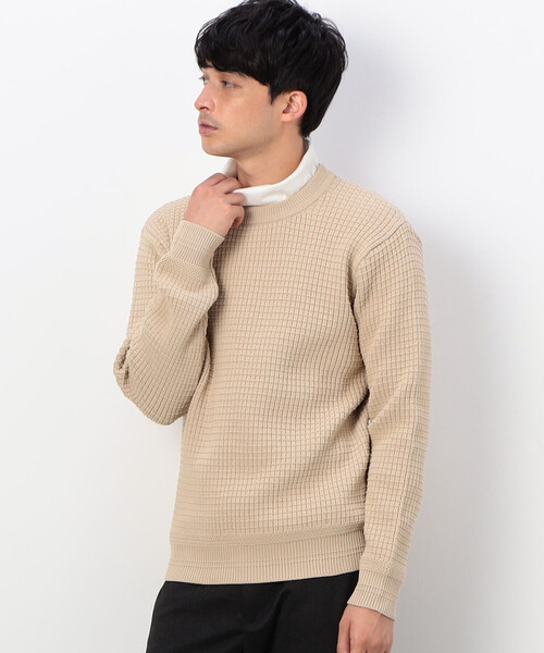 COMME CA COMMUNE(コムサコミューン)の「【ウォッシャブル】 クルーネックニット(ニット/セーター・メンズ・グリーン/アイボリー/マスタード/ブラック・MEDIUM/LARGE)」の2枚目の写真