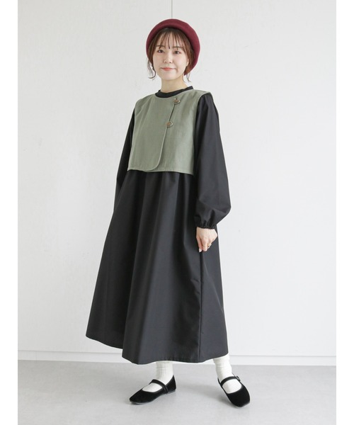 ehka sopo(エヘカソポ)の「ツイルベスト(ベスト・レディース・ベージュ/キナリ/グリーン・フリ-)」の14枚目の写真
