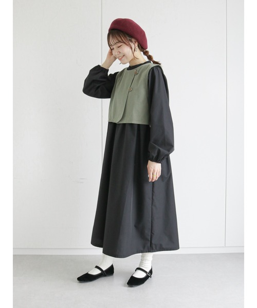 ehka sopo(エヘカソポ)の「ツイルベスト(ベスト・レディース・ベージュ/キナリ/グリーン・フリ-)」の15枚目の写真