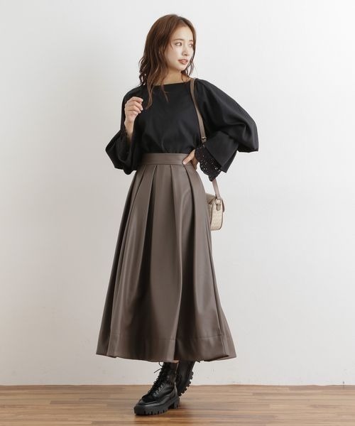 mysty woman（ミスティウーマン）の「【WEB限定】フレアスリーブレースレイヤードブラウス　299713（シャツ/ブラウス・レディース・ライトベージュ/オフホワイト/ライトグリーン/ブラック・FREE）」の5枚目の写真