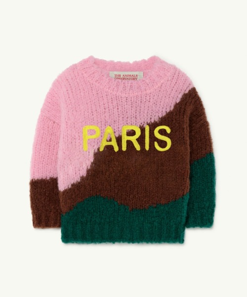 The animals observatory（ジ・アニマルズ・オブザーバトリー）の「The animals observatory / シティロゴ セーター ＜ベビー＞（ニット/セーター・キッズ・ピンク・18M）」の4枚目の写真
