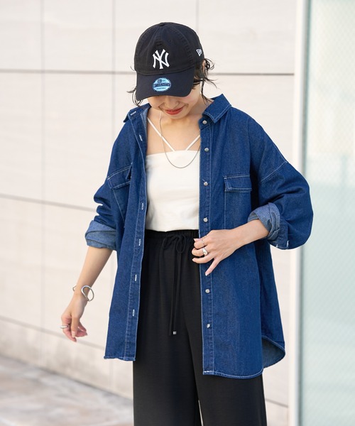 COLONY 2139（コロニートゥーワンスリーナイン）の「デニムシャツ（シャツ/ブラウス・レディース・ネイビー/ブルー・FREE）」の3枚目の写真