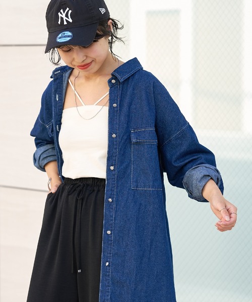 COLONY 2139（コロニートゥーワンスリーナイン）の「デニムシャツ（シャツ/ブラウス・レディース・ネイビー/ブルー・FREE）」の4枚目の写真