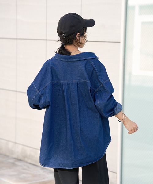 COLONY 2139（コロニートゥーワンスリーナイン）の「デニムシャツ（シャツ/ブラウス・レディース・ネイビー/ブルー・FREE）」の5枚目の写真