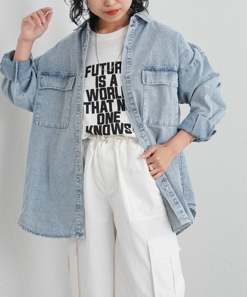 COLONY 2139（コロニートゥーワンスリーナイン）の「デニムシャツ（シャツ/ブラウス・レディース・ネイビー/ブルー・FREE）」の12枚目の写真