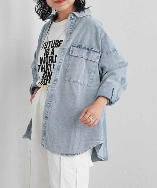 COLONY 2139（コロニートゥーワンスリーナイン）の「デニムシャツ（シャツ/ブラウス・レディース・ネイビー/ブルー・FREE）」の14枚目の写真