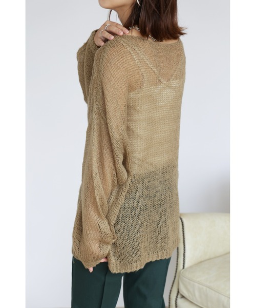 ZOZO限定】ウールレースポロニットトップス ブラック anuans ニット