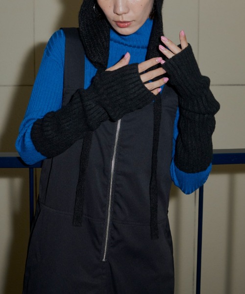 Auntie Rosa Holiday(アンティローザホリデー)の「ブークレリブアームウォーマー(アームカバー・レディース・ブルー/グレー/グリーン/アイボリー/ブラック・FREE)」の2枚目の写真