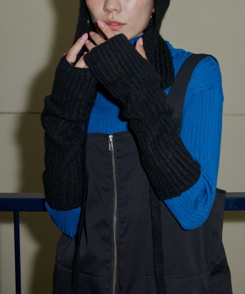 Auntie Rosa Holiday(アンティローザホリデー)の「ブークレリブアームウォーマー(アームカバー・レディース・ブルー/グレー/グリーン/アイボリー/ブラック・FREE)」の11枚目の写真