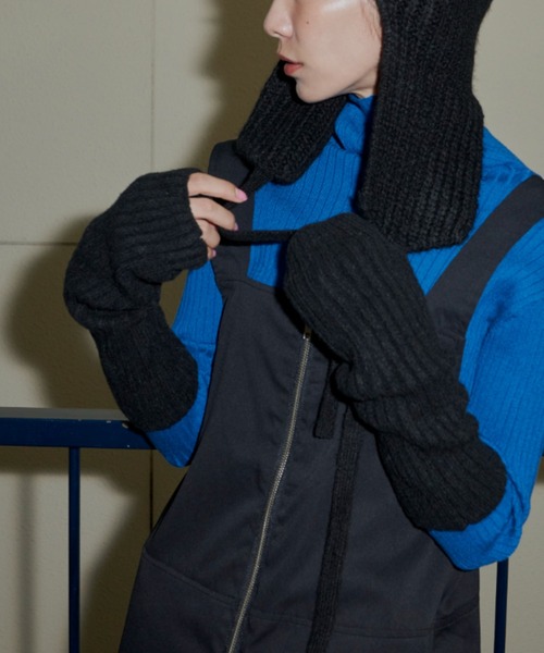 Auntie Rosa Holiday(アンティローザホリデー)の「ブークレリブアームウォーマー(アームカバー・レディース・ブルー/グレー/グリーン/アイボリー/ブラック・FREE)」の12枚目の写真