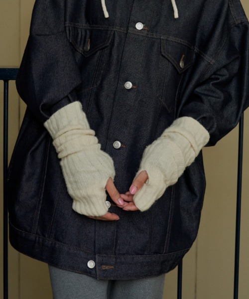 Auntie Rosa Holiday(アンティローザホリデー)の「ブークレリブアームウォーマー(アームカバー・レディース・ブルー/グレー/グリーン/アイボリー/ブラック・FREE)」の9枚目の写真