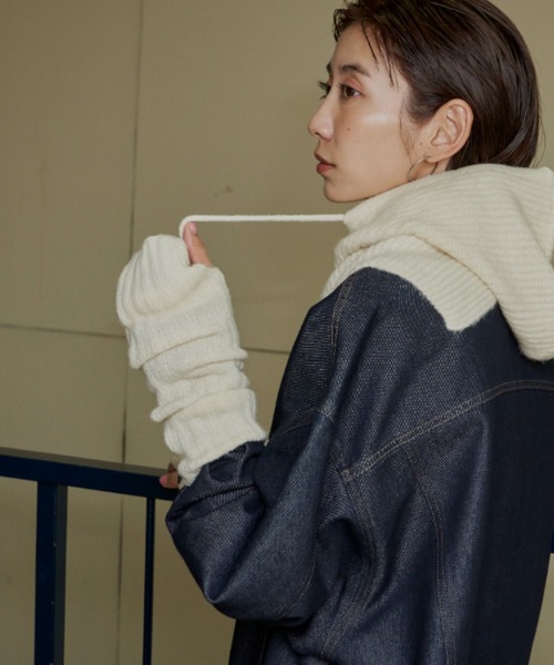 Auntie Rosa Holiday(アンティローザホリデー)の「ブークレリブアームウォーマー(アームカバー・レディース・ブルー/グレー/グリーン/アイボリー/ブラック・FREE)」の7枚目の写真