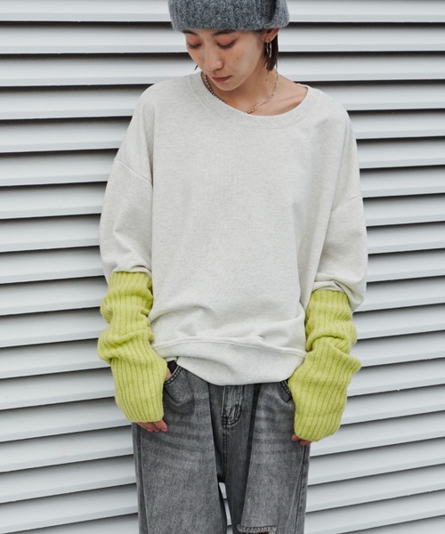 Auntie Rosa Holiday(アンティローザホリデー)の「ブークレリブアームウォーマー(アームカバー・レディース・ブルー/グレー/グリーン/アイボリー/ブラック・FREE)」の14枚目の写真