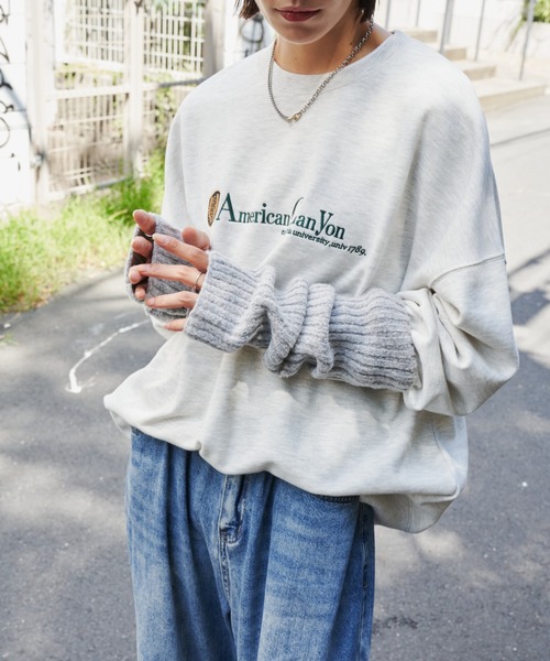 Auntie Rosa Holiday(アンティローザホリデー)の「ブークレリブアームウォーマー(アームカバー・レディース・ブルー/グレー/グリーン/アイボリー/ブラック・FREE)」の20枚目の写真