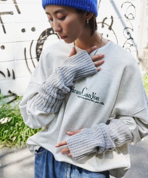 Auntie Rosa Holiday(アンティローザホリデー)の「ブークレリブアームウォーマー(アームカバー・レディース・ブルー/グレー/グリーン/アイボリー/ブラック・FREE)」の18枚目の写真