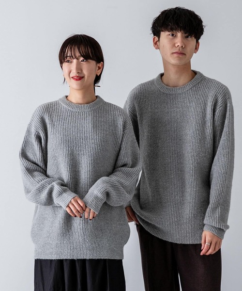 SENSE OF PLACE by URBAN RESEARCH（センスオブプレイスバイアーバンリサーチ）の「『イージーケア』モヘアライクセーター（ニット/セーター・メンズ・ブラウン/アイボリー/グレー・MEDIUM/LARGE）」の2枚目の写真