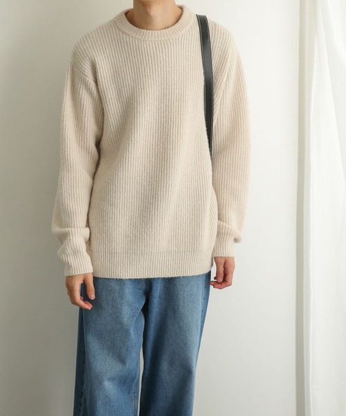 SENSE OF PLACE by URBAN RESEARCH（センスオブプレイスバイアーバンリサーチ）の「『イージーケア』モヘアライクセーター（ニット/セーター・メンズ・ブラウン/アイボリー/グレー・MEDIUM/LARGE）」の5枚目の写真