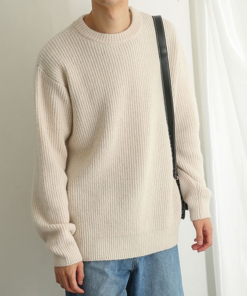 SENSE OF PLACE by URBAN RESEARCH（センスオブプレイスバイアーバンリサーチ）の「『イージーケア』モヘアライクセーター（ニット/セーター・メンズ・ブラウン/アイボリー/グレー・MEDIUM/LARGE）」の6枚目の写真