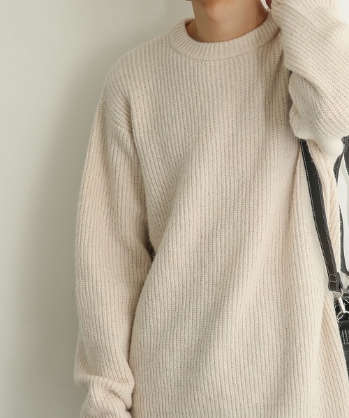 SENSE OF PLACE by URBAN RESEARCH（センスオブプレイスバイアーバンリサーチ）の「『イージーケア』モヘアライクセーター（ニット/セーター・メンズ・ブラウン/アイボリー/グレー・MEDIUM/LARGE）」の9枚目の写真