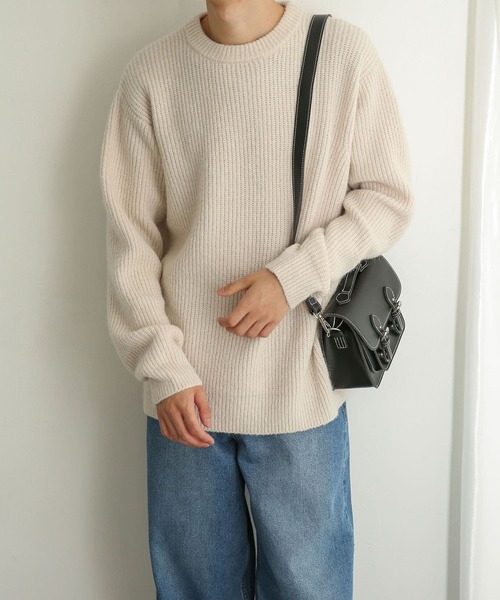 SENSE OF PLACE by URBAN RESEARCH（センスオブプレイスバイアーバンリサーチ）の「『イージーケア』モヘアライクセーター（ニット/セーター・メンズ・ブラウン/アイボリー/グレー・MEDIUM/LARGE）」の10枚目の写真