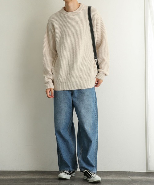 SENSE OF PLACE by URBAN RESEARCH（センスオブプレイスバイアーバンリサーチ）の「『イージーケア』モヘアライクセーター（ニット/セーター・メンズ・ブラウン/アイボリー/グレー・MEDIUM/LARGE）」の11枚目の写真