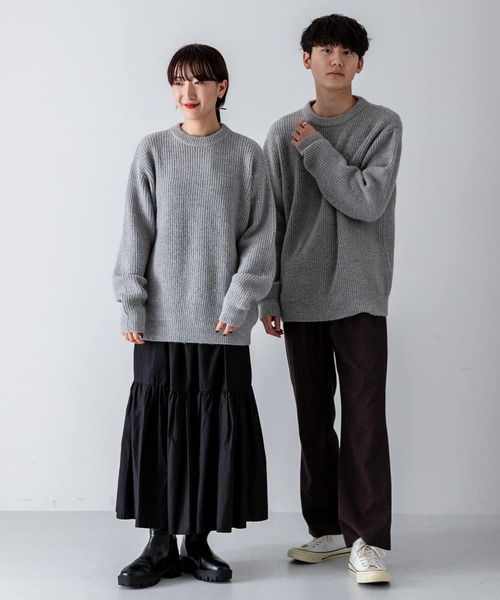 SENSE OF PLACE by URBAN RESEARCH（センスオブプレイスバイアーバンリサーチ）の「『イージーケア』モヘアライクセーター（ニット/セーター・メンズ・ブラウン/アイボリー/グレー・MEDIUM/LARGE）」の15枚目の写真