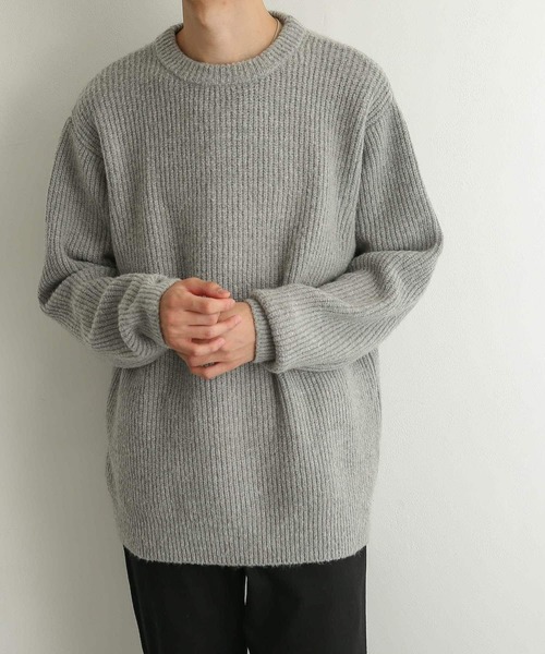 SENSE OF PLACE by URBAN RESEARCH（センスオブプレイスバイアーバンリサーチ）の「『イージーケア』モヘアライクセーター（ニット/セーター・メンズ・ブラウン/アイボリー/グレー・MEDIUM/LARGE）」の16枚目の写真