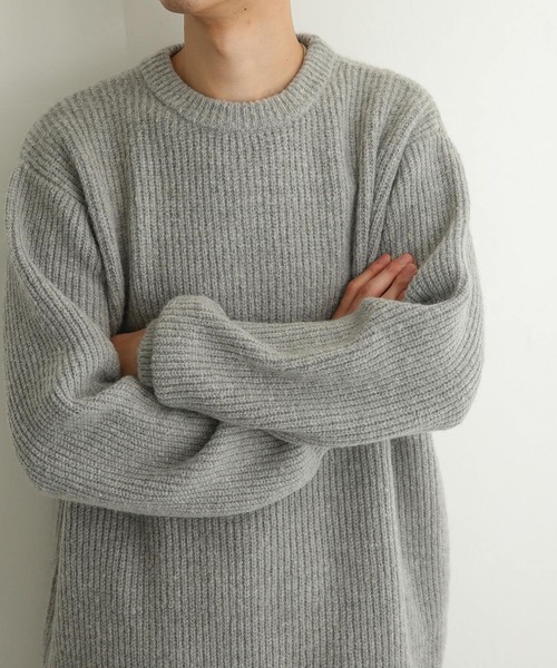SENSE OF PLACE by URBAN RESEARCH（センスオブプレイスバイアーバンリサーチ）の「『イージーケア』モヘアライクセーター（ニット/セーター・メンズ・ブラウン/アイボリー/グレー・MEDIUM/LARGE）」の17枚目の写真