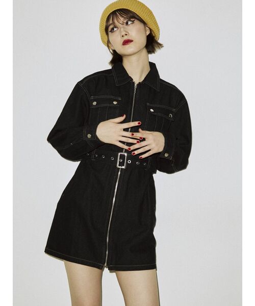 jouetie（ジュエティ）の「フロントZIPミニワンピース（ワンピース・レディース・ブラック/ベージュ/レッド/クリア・MEDIUM）」の14枚目の写真