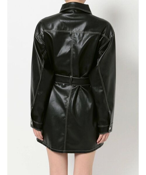 【いぬ】JEWELS フロントジップワンピース ミニドレス M 送料無料!】フロントジップワンピース/襟付き/ベルト/谷間隠し