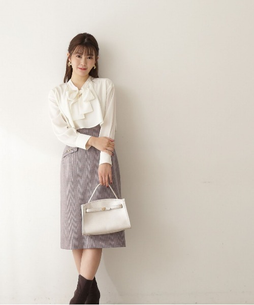 PROPORTION BODY DRESSING（プロポーションボディドレッシング）の「ビットデザインタイトスカート / 1212220010（スカート・レディース・ベージュ/パープル・MEDIUM/SMALL/X-SMALL）」の7枚目の写真