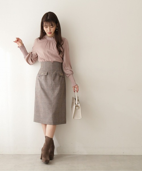 PROPORTION BODY DRESSING（プロポーションボディドレッシング）の「ビットデザインタイトスカート / 1212220010（スカート・レディース・ベージュ/パープル・MEDIUM/SMALL/X-SMALL）」の9枚目の写真