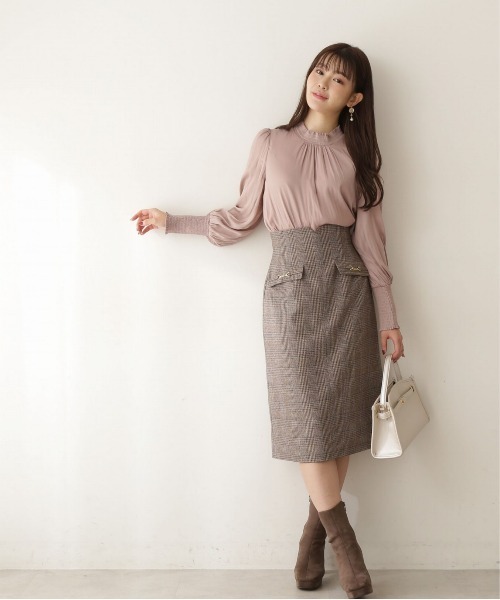 PROPORTION BODY DRESSING（プロポーションボディドレッシング）の「ビットデザインタイトスカート / 1212220010（スカート・レディース・ベージュ/パープル・MEDIUM/SMALL/X-SMALL）」の4枚目の写真