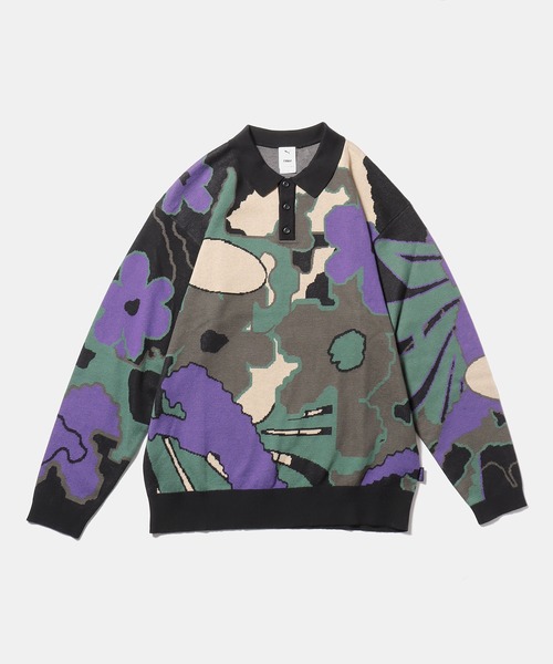 PUMA(プーマ)の「PUMA×P.A.M./プーマ×パム Knitted Longsleeve Polo ポロシャツ ニットポロ(ポロシャツ・メンズ・マルチ/ブラック・XL/M/L/S)」の12枚目の写真