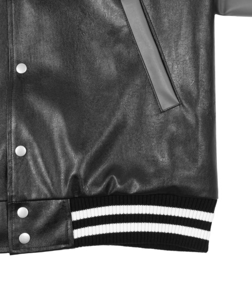 Figments（フィグメンツ）の「合皮オーバースタジャン（スタジャン・レディース・ブラウン/ブラック・FREE）」の3枚目の写真