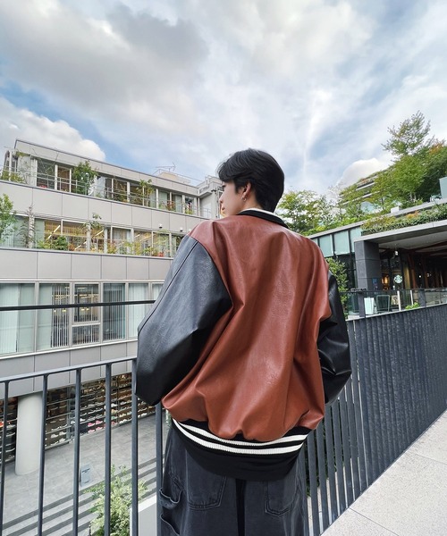 Figments（フィグメンツ）の「合皮オーバースタジャン（スタジャン・レディース・ブラウン/ブラック・FREE）」の10枚目の写真