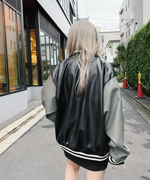 Figments（フィグメンツ）の「合皮オーバースタジャン（スタジャン・レディース・ブラウン/ブラック・FREE）」の14枚目の写真