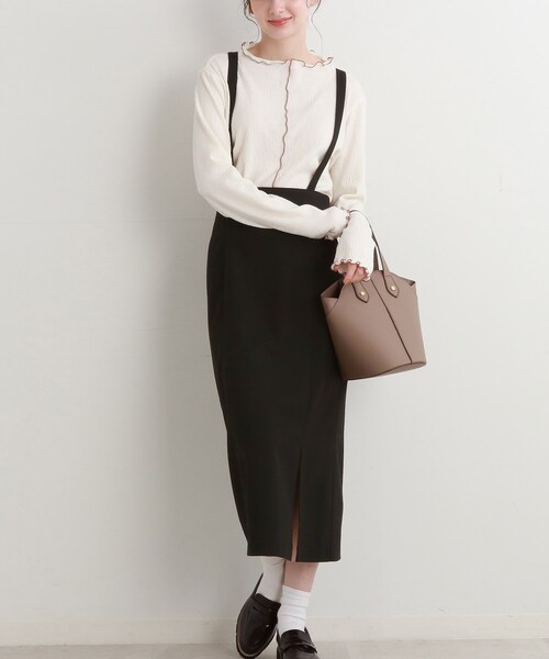 Cutie Blonde（キューティーブロンド）の「◆サス付きナロースカート（スカート・レディース・ブラック/サンドベージュ・01/02/03）」の2枚目の写真