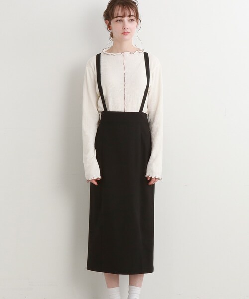 Cutie Blonde（キューティーブロンド）の「◆サス付きナロースカート（スカート・レディース・ブラック/サンドベージュ・01/02/03）」の7枚目の写真