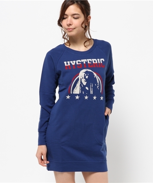 HYSTERIC GLAMOUR(ヒステリックグラマー)の「STAR WOMAN FACE pt OP(ワンピース・レディース・ブルー/トップグレー/ブラック・FREE)」の1枚目の写真