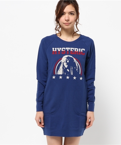 HYSTERIC GLAMOUR(ヒステリックグラマー)の「STAR WOMAN FACE pt OP(ワンピース・レディース・ブルー/トップグレー/ブラック・FREE)」の4枚目の写真