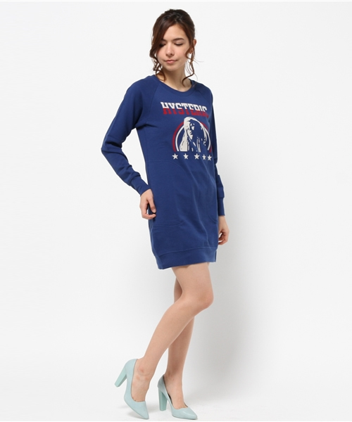 HYSTERIC GLAMOUR(ヒステリックグラマー)の「STAR WOMAN FACE pt OP(ワンピース・レディース・ブルー/トップグレー/ブラック・FREE)」の7枚目の写真