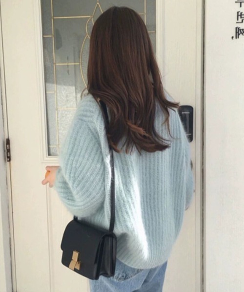 Mela(メラ)の「fluffy knit po(ニット/セーター・レディース・ブラウン/ベビーピンク/マスタード/ブルー・M/S/L)」の22枚目の写真